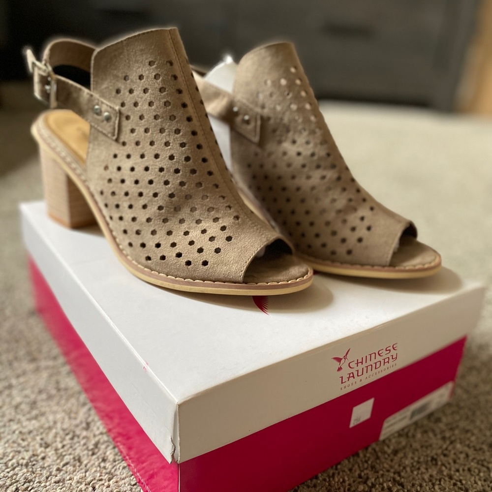 Peep toe booties